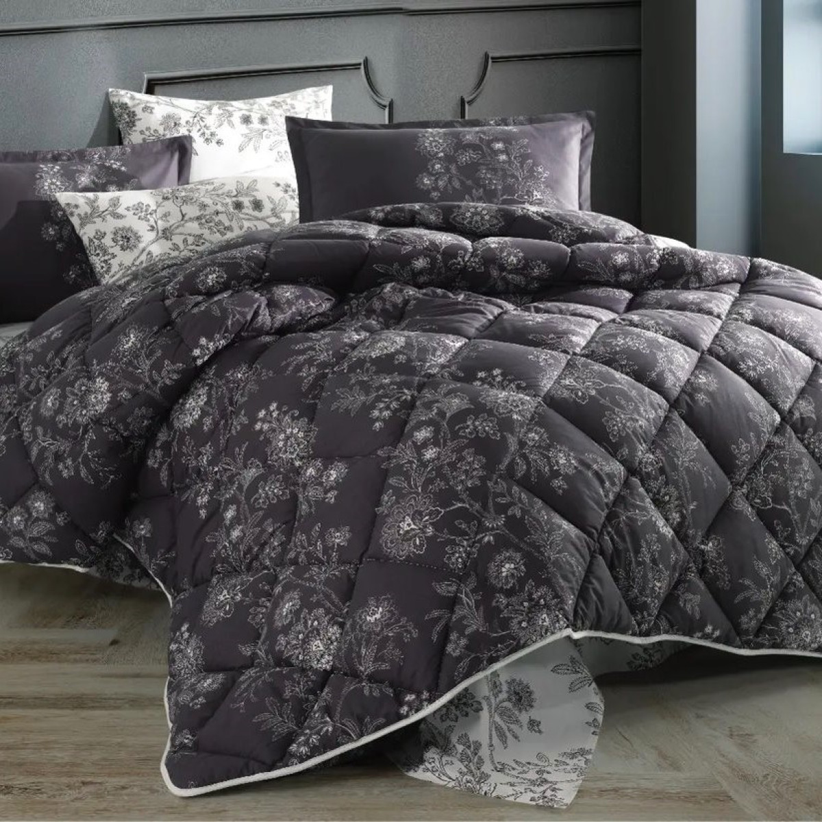 Полуторна ковдра зимова тепла стьобана 155x215 Nala V1 Туреччина в Leron - фото